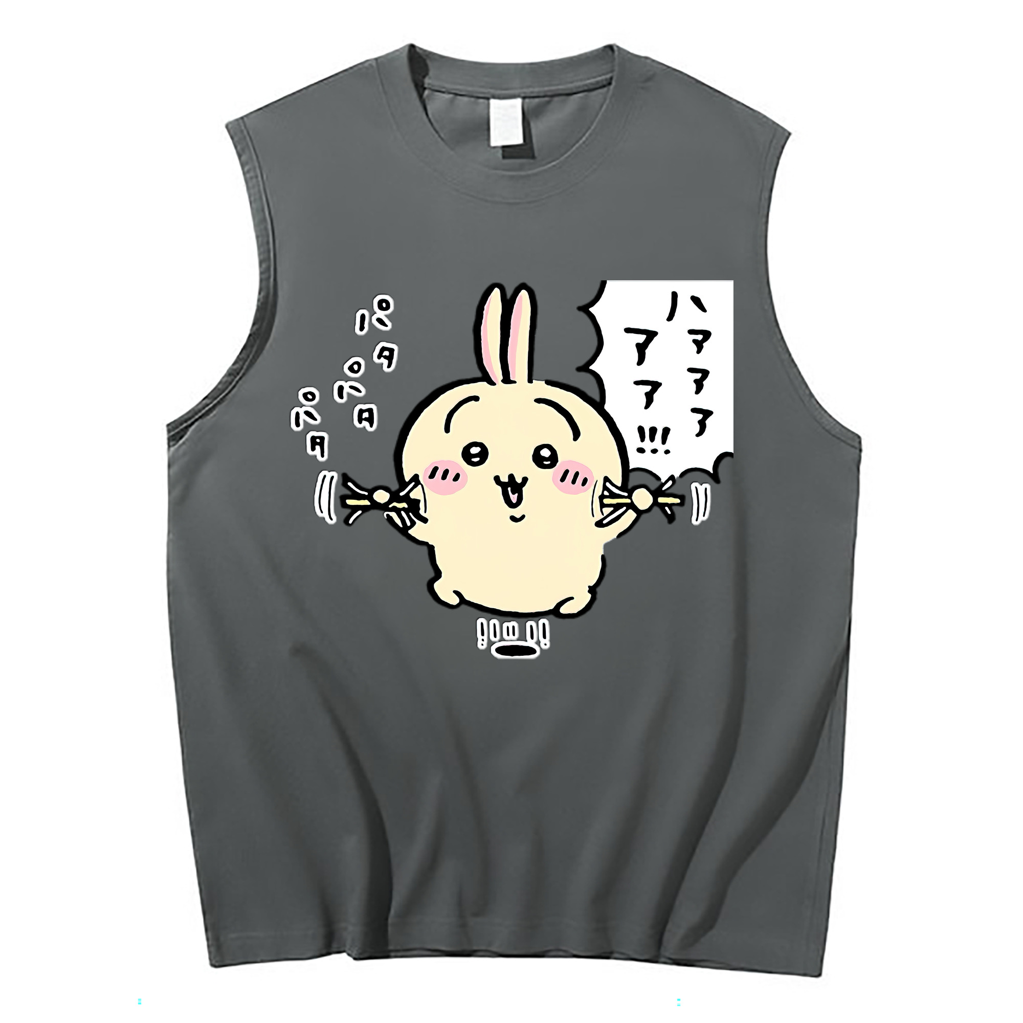 （画像用） ちいかわ うさぎ Chii-kawa usagi コットン100％タンクトップ（フロントプリント）